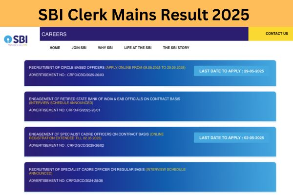 SBI Clerk Mains Result 2025